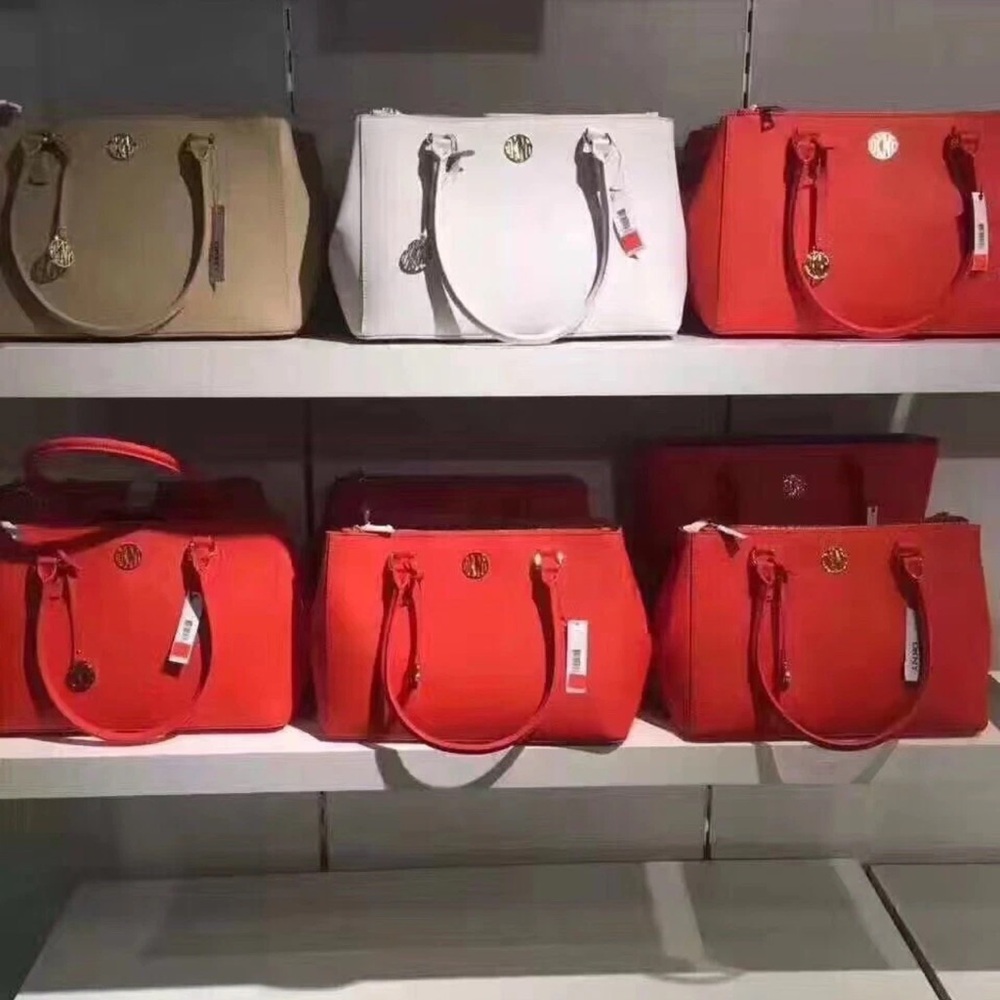 DKNY Elegant Women's Handbag - Red and White